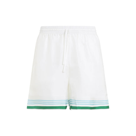 CASABLANCA Men's Silk Drawstring Mini Shorts