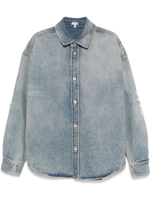 LOEWE Medium-Weight Washed Denim Anagram Overshirt