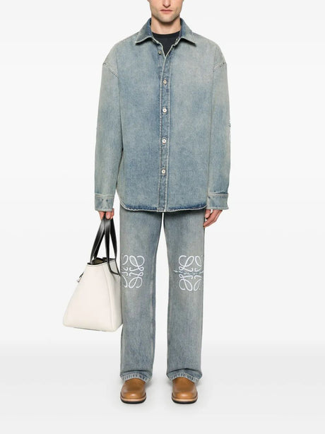 LOEWE Medium-Weight Washed Denim Anagram Overshirt