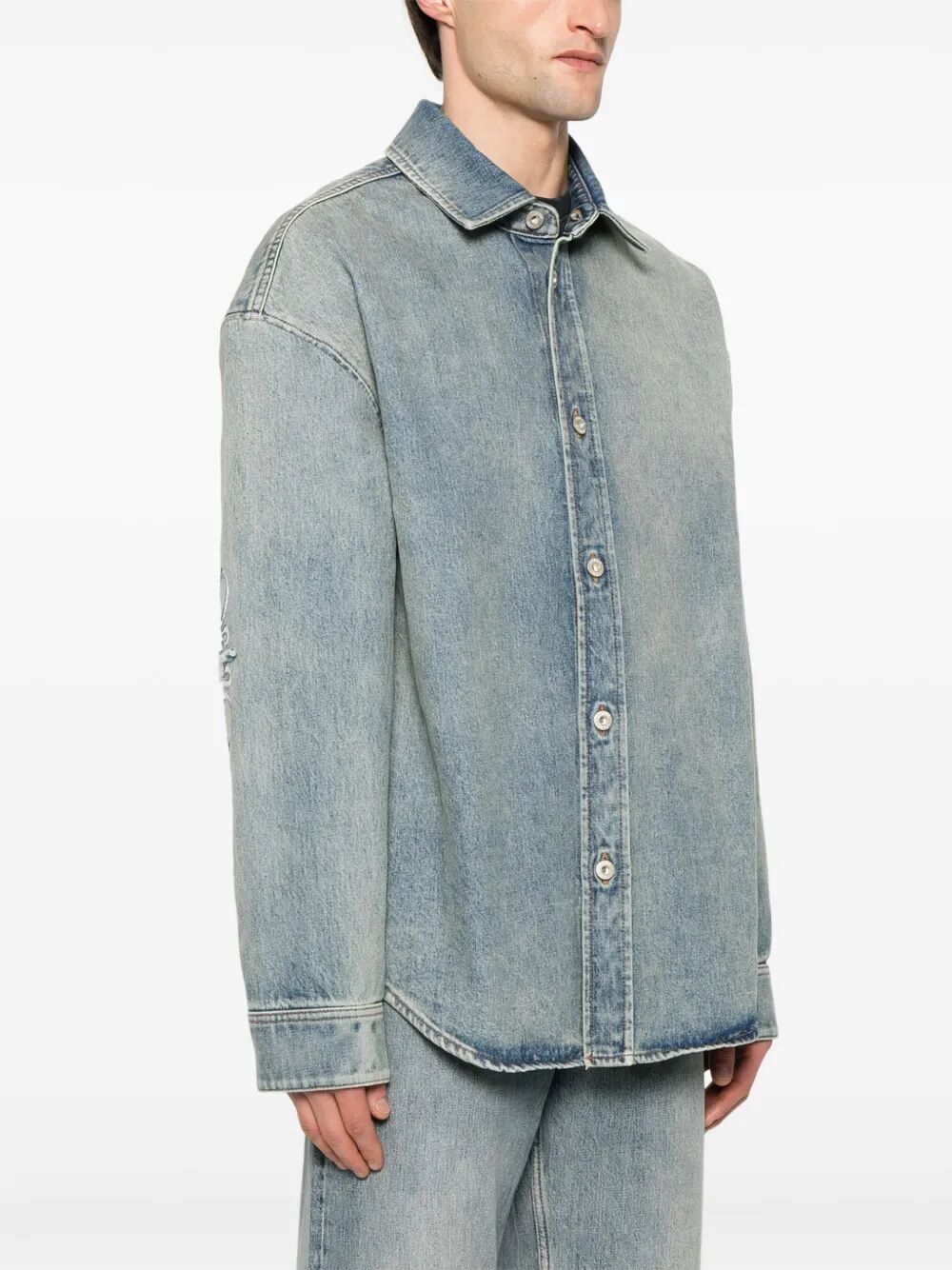 LOEWE Medium-Weight Washed Denim Anagram Overshirt