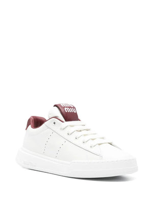 MIUMIU Double Laces Sporty Leather Sneakers for Men