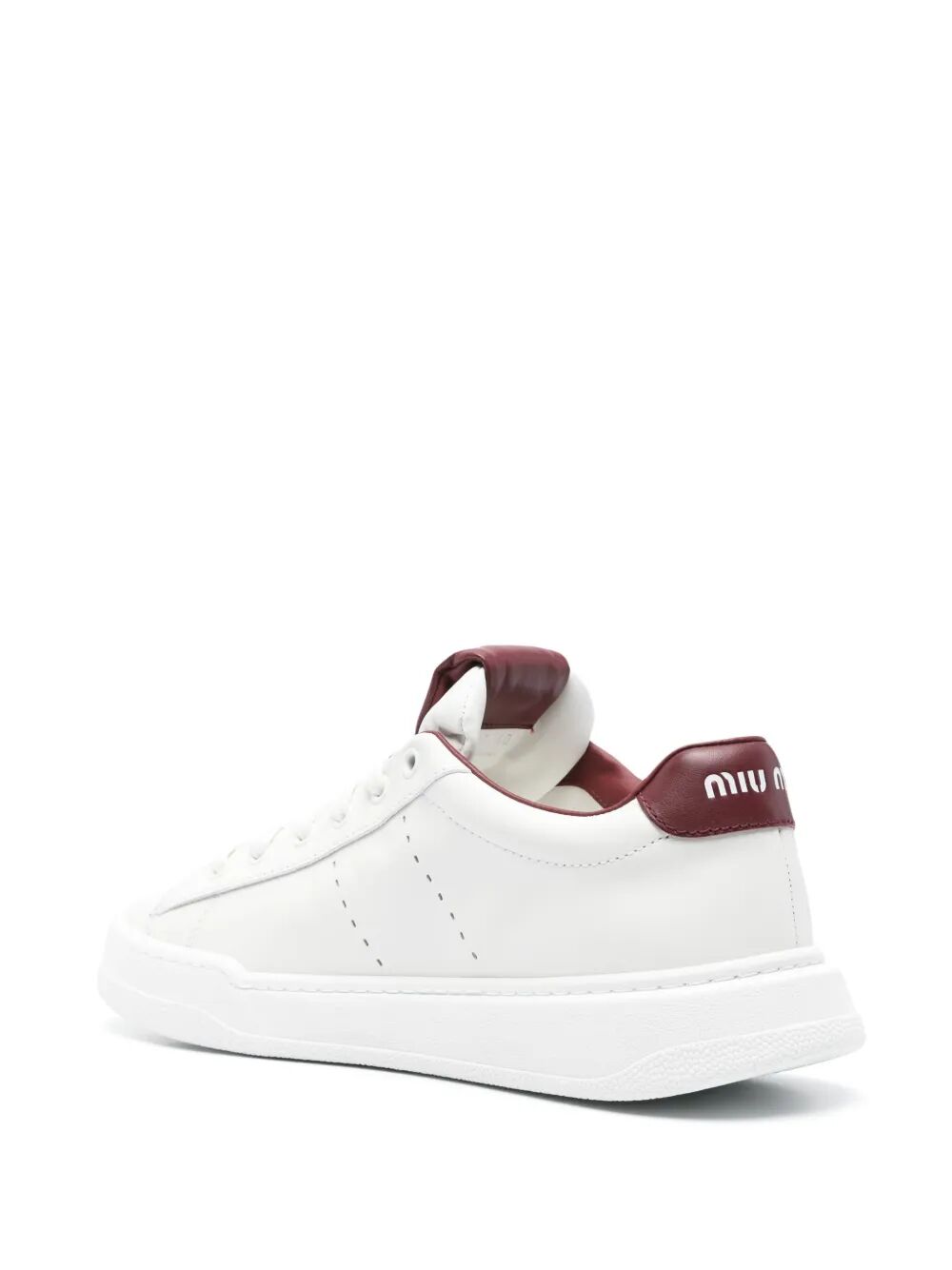 MIUMIU Double Laces Sporty Leather Sneakers for Men