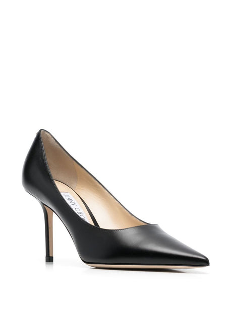 JIMMY CHOO Calf Leather Pumps with JC Button Heel - 8.5 cm