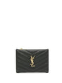 SAINT LAURENT PARIS Matelassé Leather Bi-Fold Wallet - W 13 x H 9.5 x D 2.5 cm