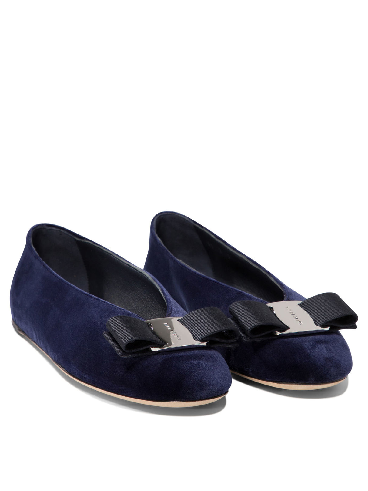 Ferragamo Elegant Velvet Vanna V Ballet Flats