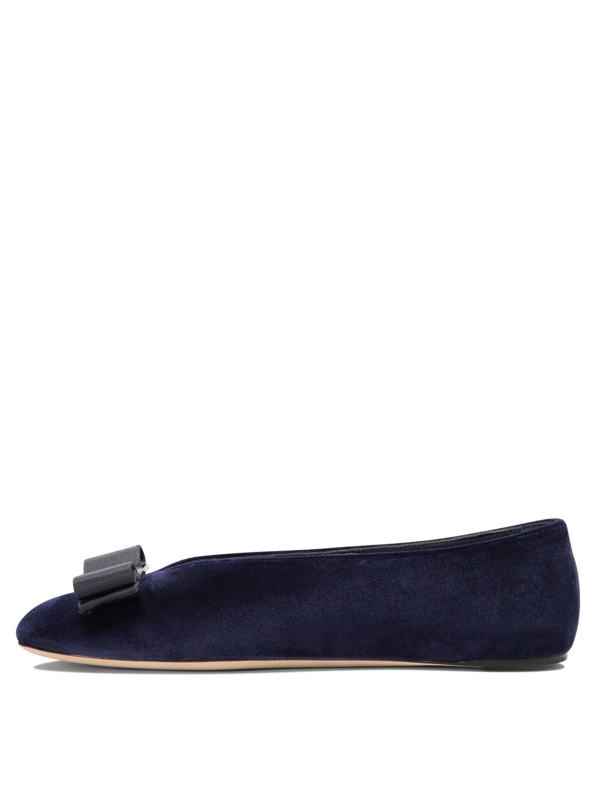 Ferragamo Elegant Velvet Vanna V Ballet Flats