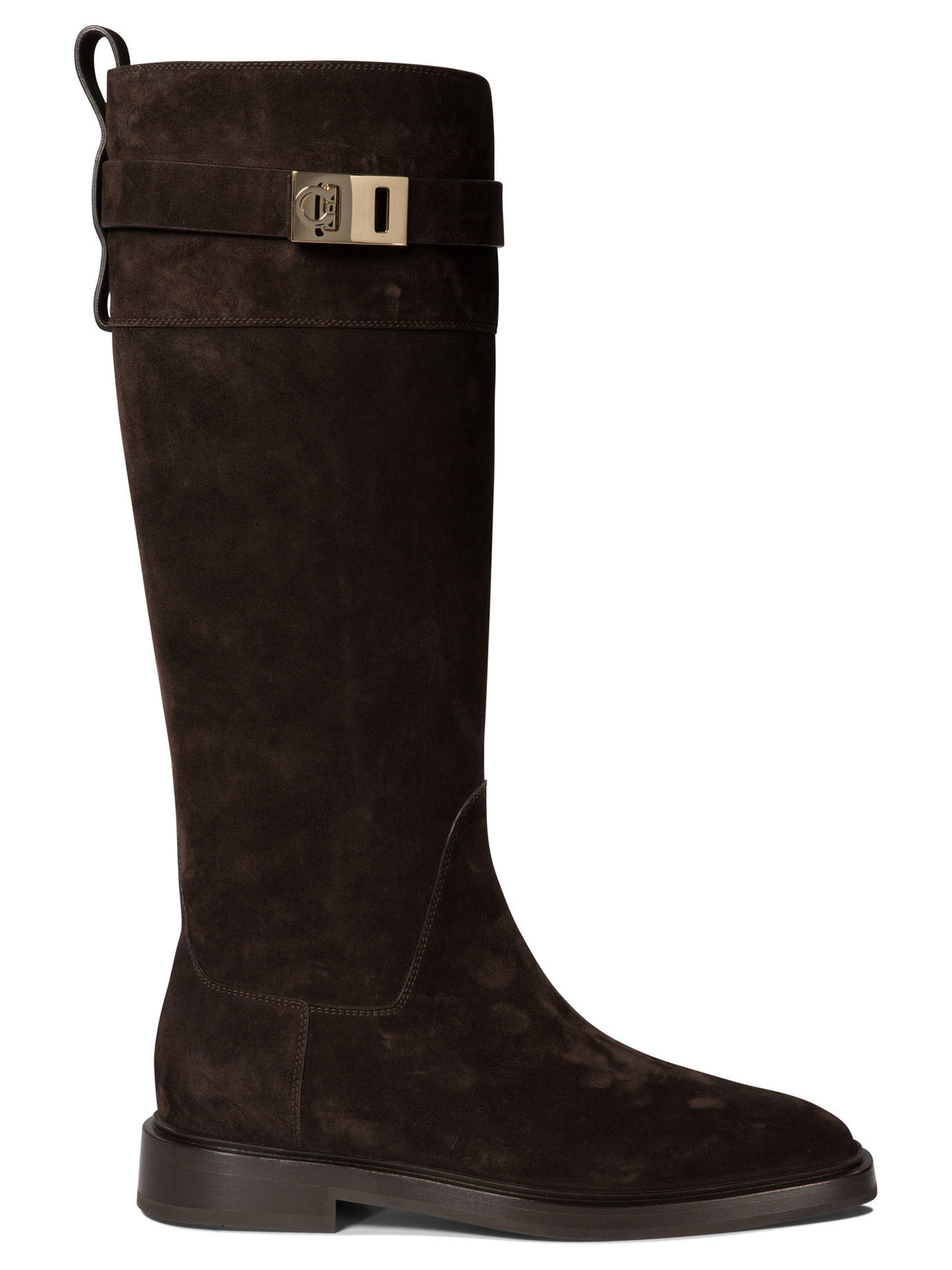 Ferragamo Elegant Roly Riding Boots with Gancini Buckle Detail