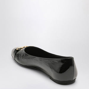 Ferragamo Patent Leather Gancini Hook Ballerina Flats