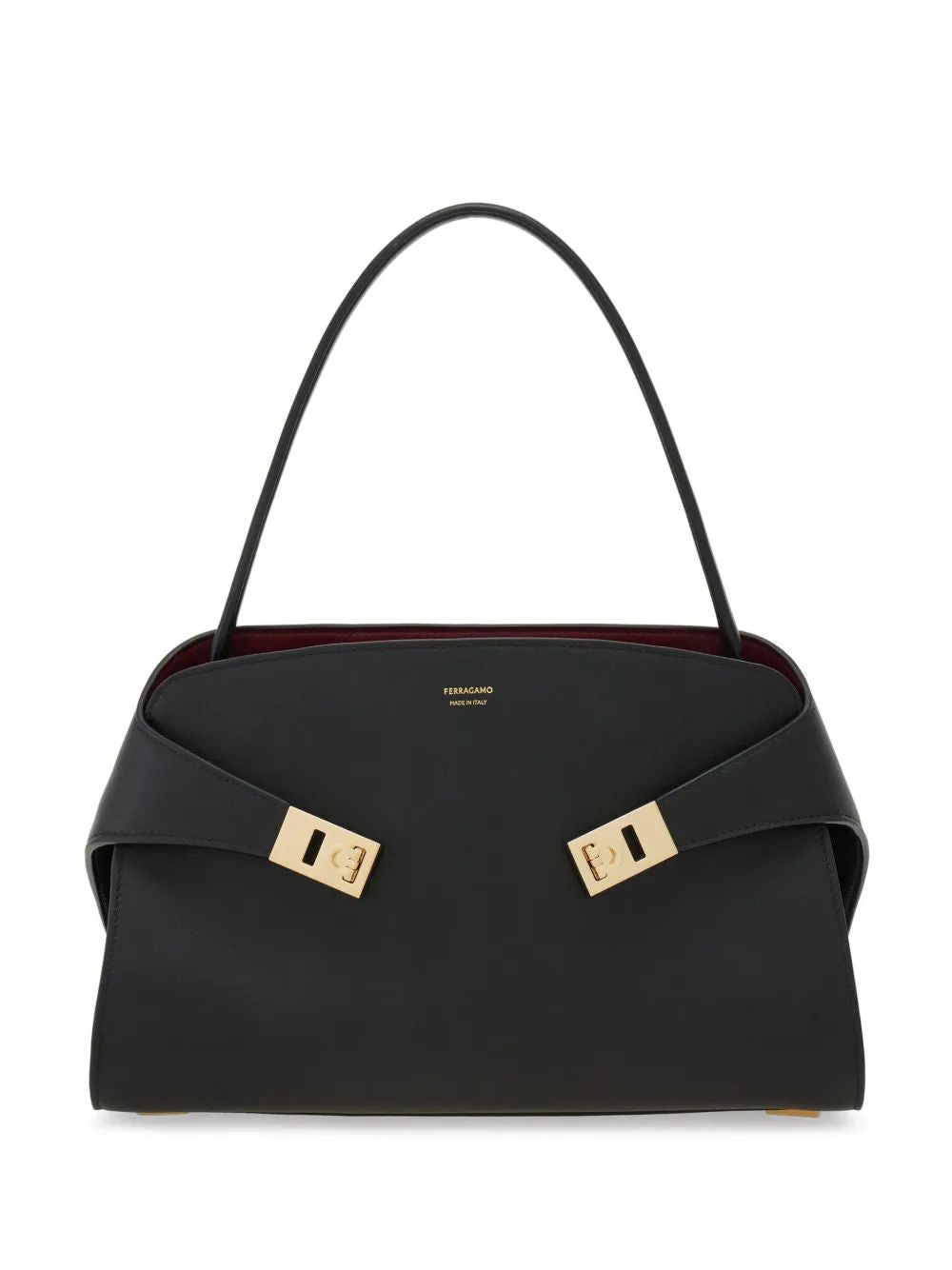 Ferragamo Stylish Pouch Handbag with Interior Contrast