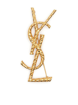 SAINT LAURENT PARIS Mini Metal Brooch with Iconic Design