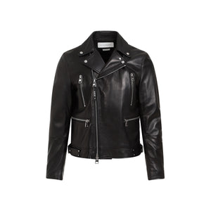 ALEXANDER MCQUEEN Premium Leather Biker Jacket