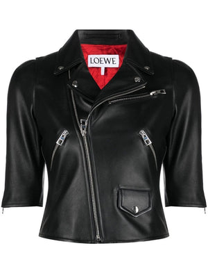 LOEWE Men's Mini Biker Crop Jacket