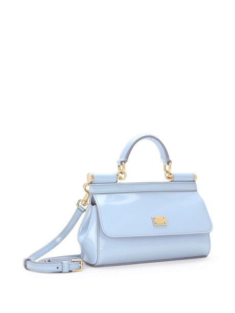 DOLCE & GABBANA Mini Patent Leather Satchel - 13 x 19 x 6 cm