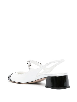 MIUMIU Sleek Leather Slingback Pumps with 3.5 cm Heel