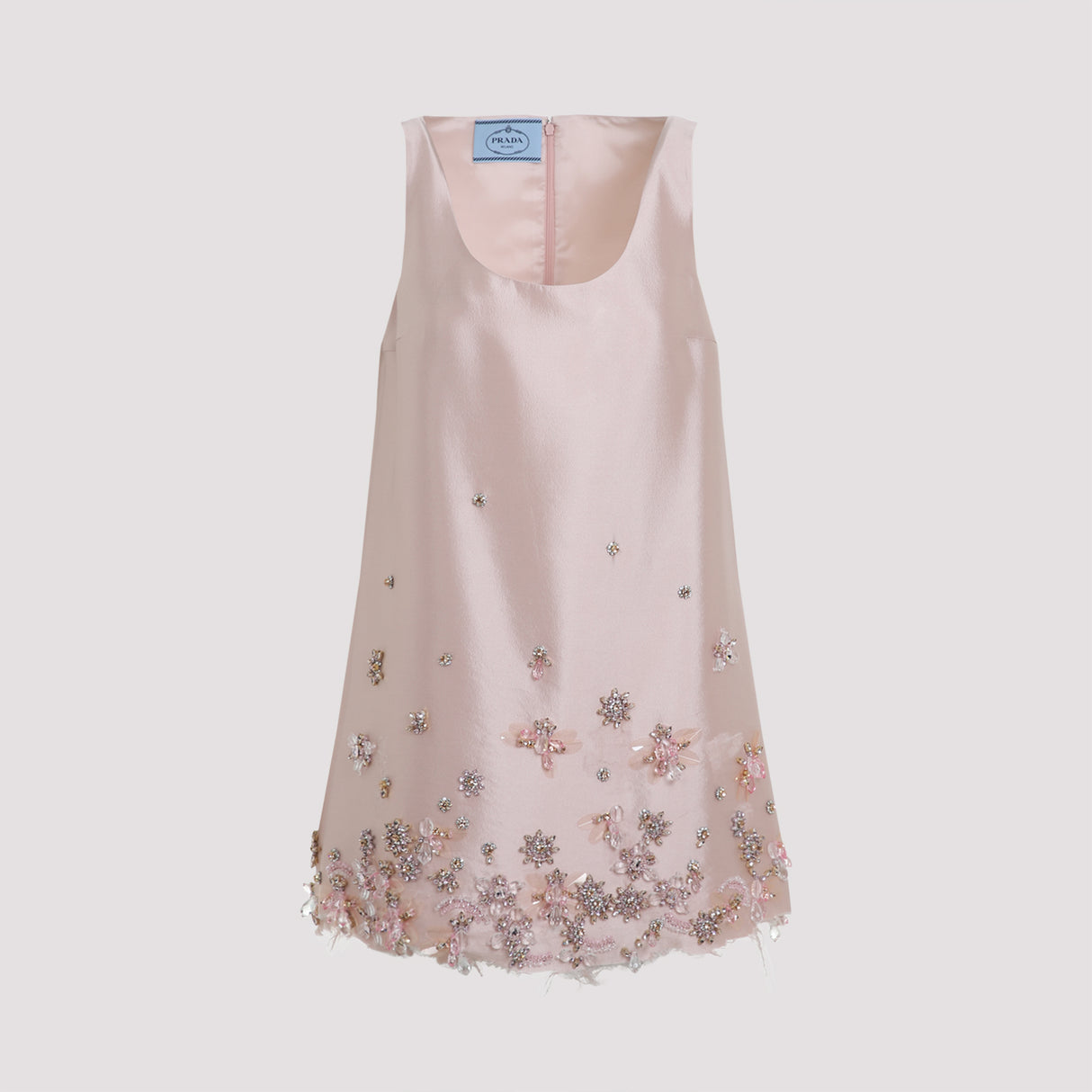 PRADA Embroidered Silk Mini Dress