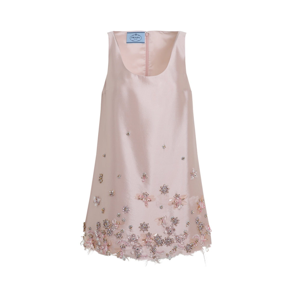 PRADA Embroidered Silk Mini Dress