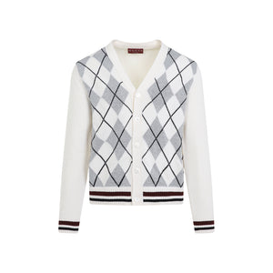 GUCCI Argyle Lurex Cardigan