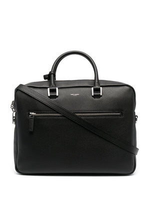 SAINT LAURENT PARIS Elegant Leather Briefcase 36x27x7 cm for Women