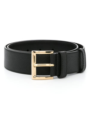 PRADA Elegant 3cm Leather Belt for Men