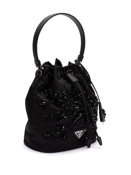 PRADA Men's Mini Handbag with Embroidered Details