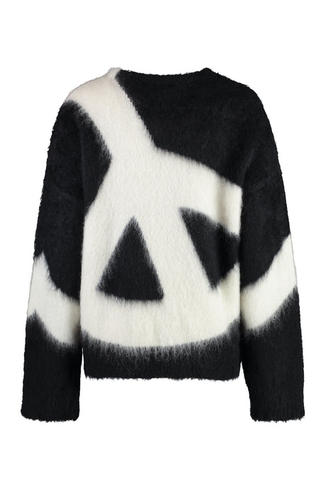 MOSCHINO COUTURE Wool Blend Pullover with Front Intarsia - FW24 Collection