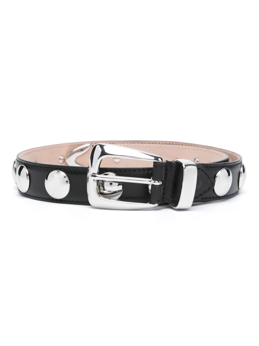 KHAITE Sleek Studded Leather Belt