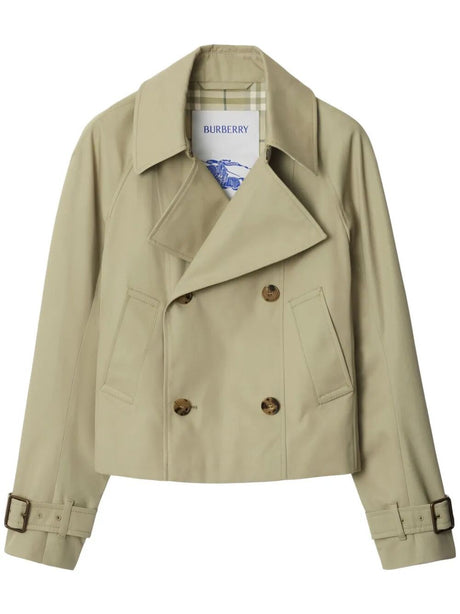 BURBERRY LONDON ENGLAND Cotton Blend Cropped Trench Jacket