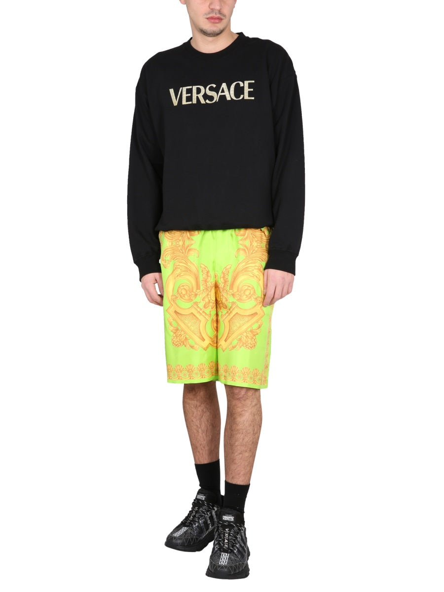 VERSACE Luxury Silk Shorts - Regular Fit, Size 50