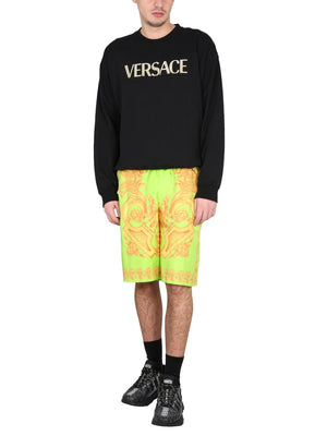 VERSACE Luxury Silk Shorts - Regular Fit, Size 50