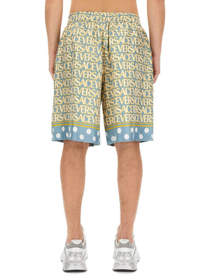 VERSACE Luxury Silk Shorts - Regular Fit, Size 50