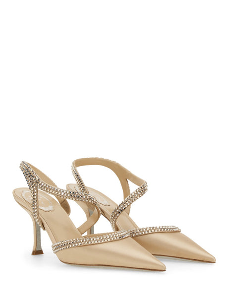 RENE CAOVILLA Elegant Satin High Heels Sandal