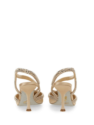 RENE CAOVILLA Elegant Satin High Heels Sandal