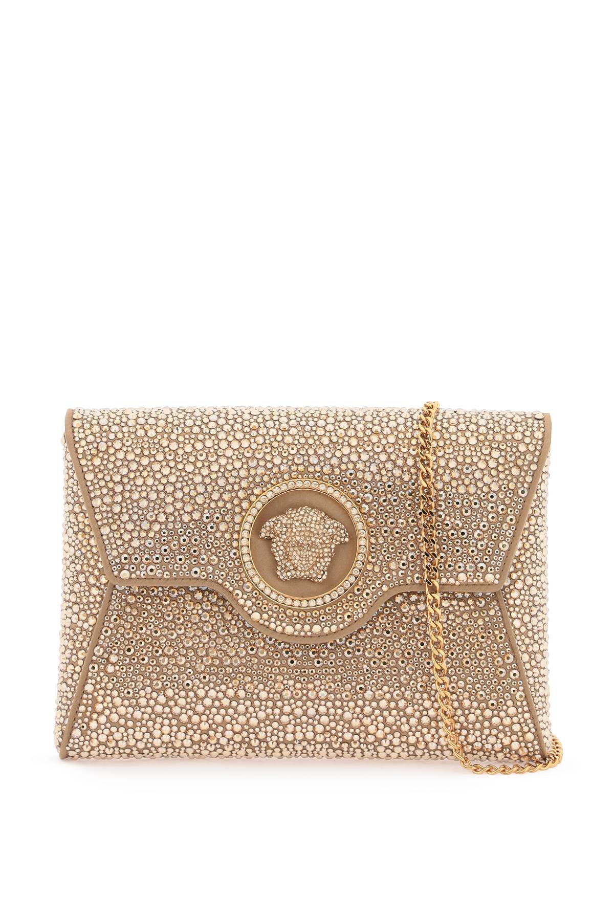 VERSACE Mini Crystal-Embellished Envelope Clutch with Medusa Detail