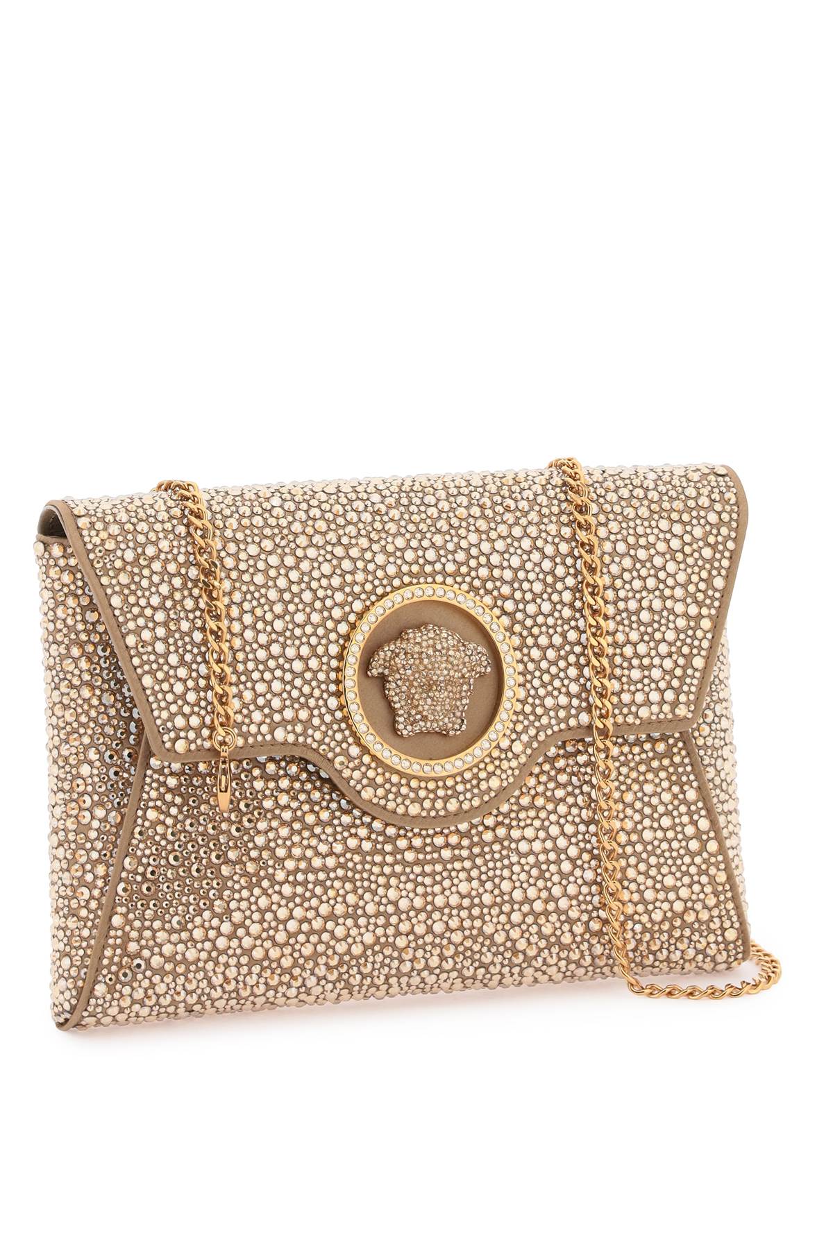 VERSACE Mini Crystal-Embellished Envelope Clutch with Medusa Detail