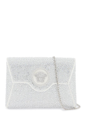 VERSACE Mini Crystal-Embellished Envelope Clutch with Medusa Detail