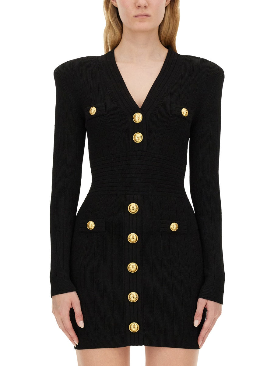 BALMAIN Stylish Slim Fit Mini Dress - Size 38 FR