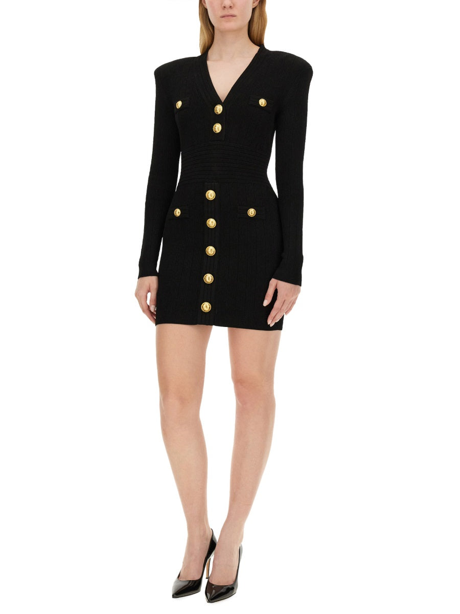 BALMAIN Stylish Slim Fit Mini Dress - Size 38 FR