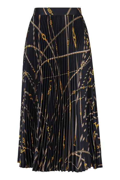 VERSACE Pleated Midi Skirt with Nautical Print