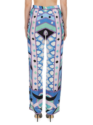 PUCCI Silk All-Over Print Pants - Size S