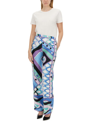 PUCCI Silk All-Over Print Pants - Size S