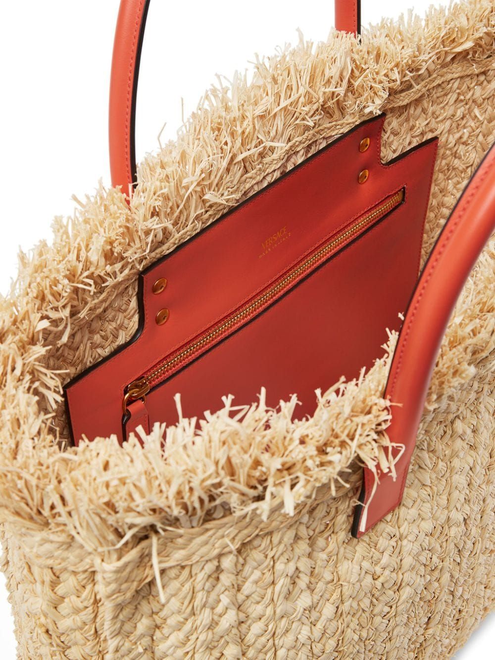 VERSACE Chic Natural Straw Tote Bag