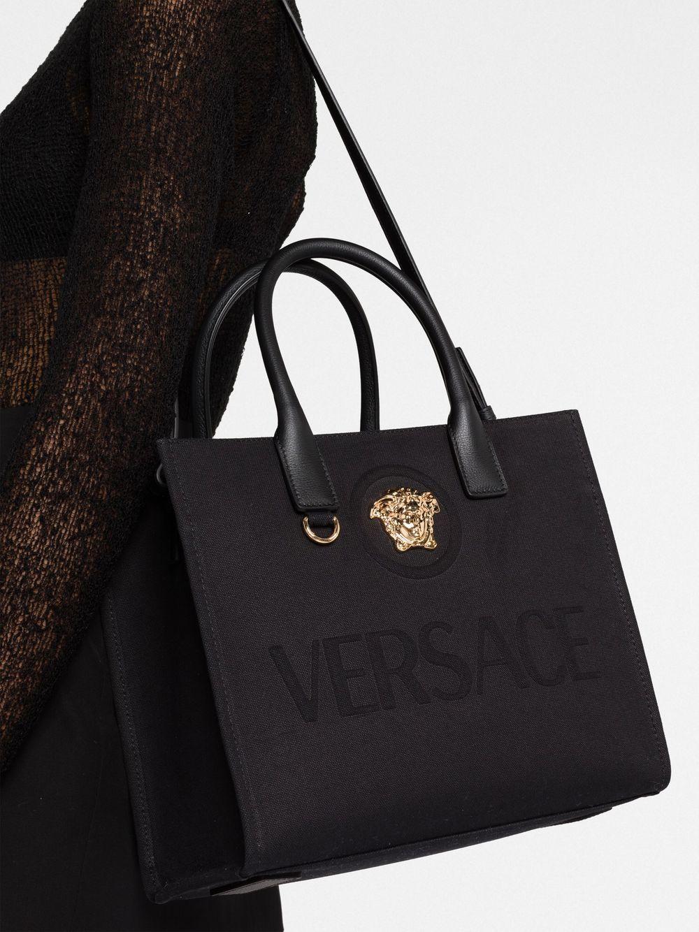 VERSACE The Medusa Canvas Tote Handbag - 30 CM