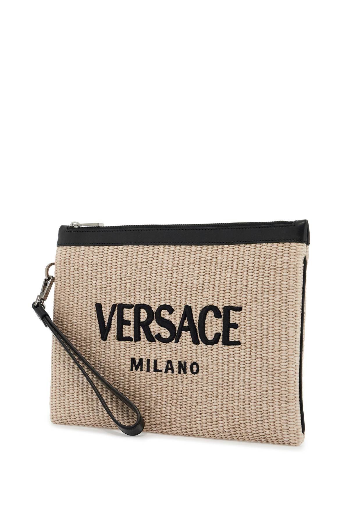 VERSACE ミニラフィアポーチハンドバッグ