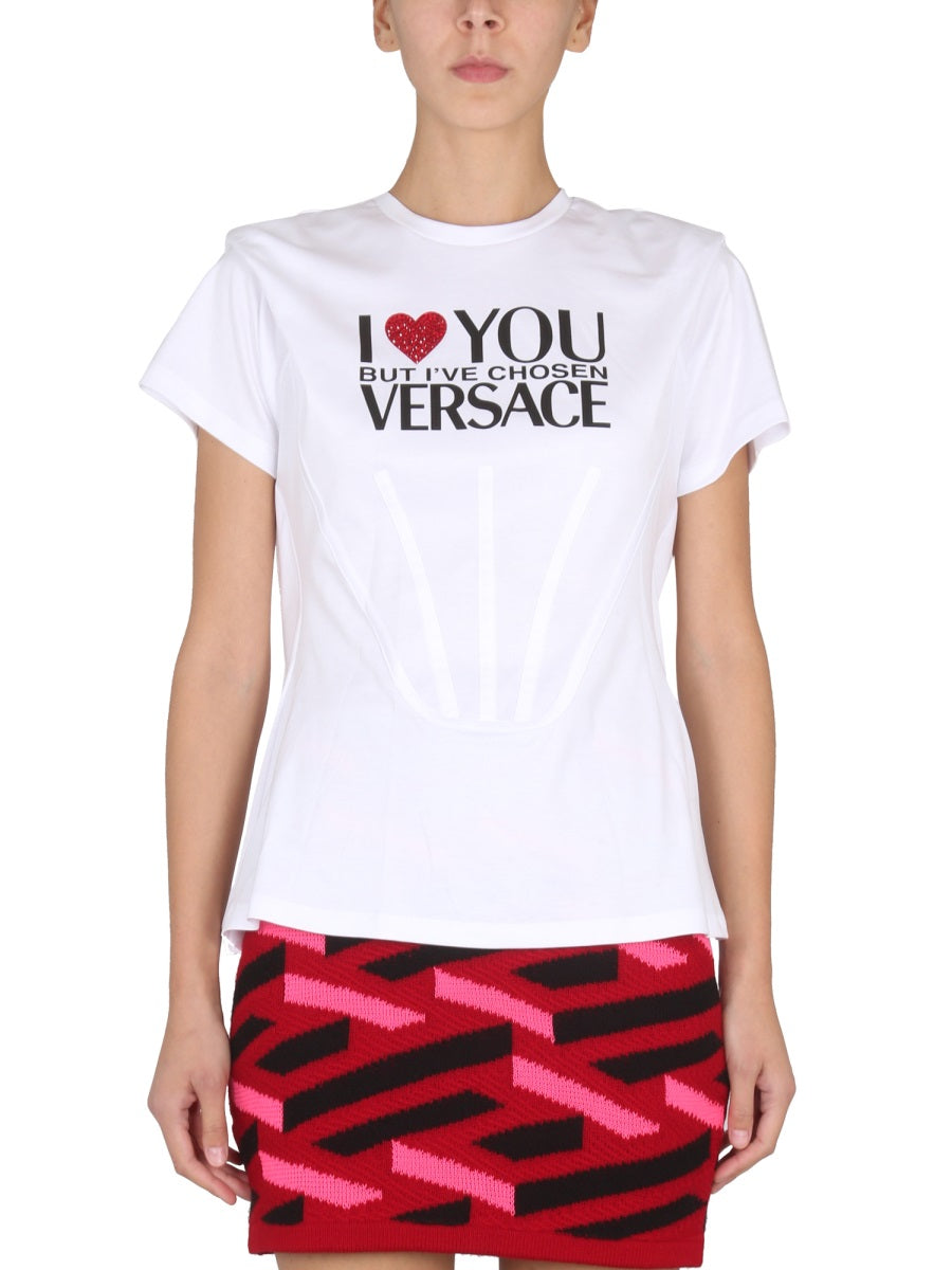 VERSACE Logo Print T-Shirt for Women - Size 10