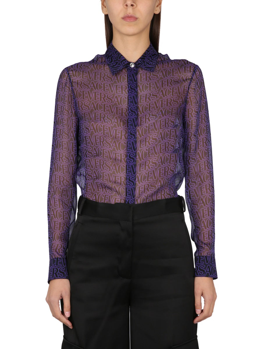 VERSACE Silk Button-Up Shirt for Women