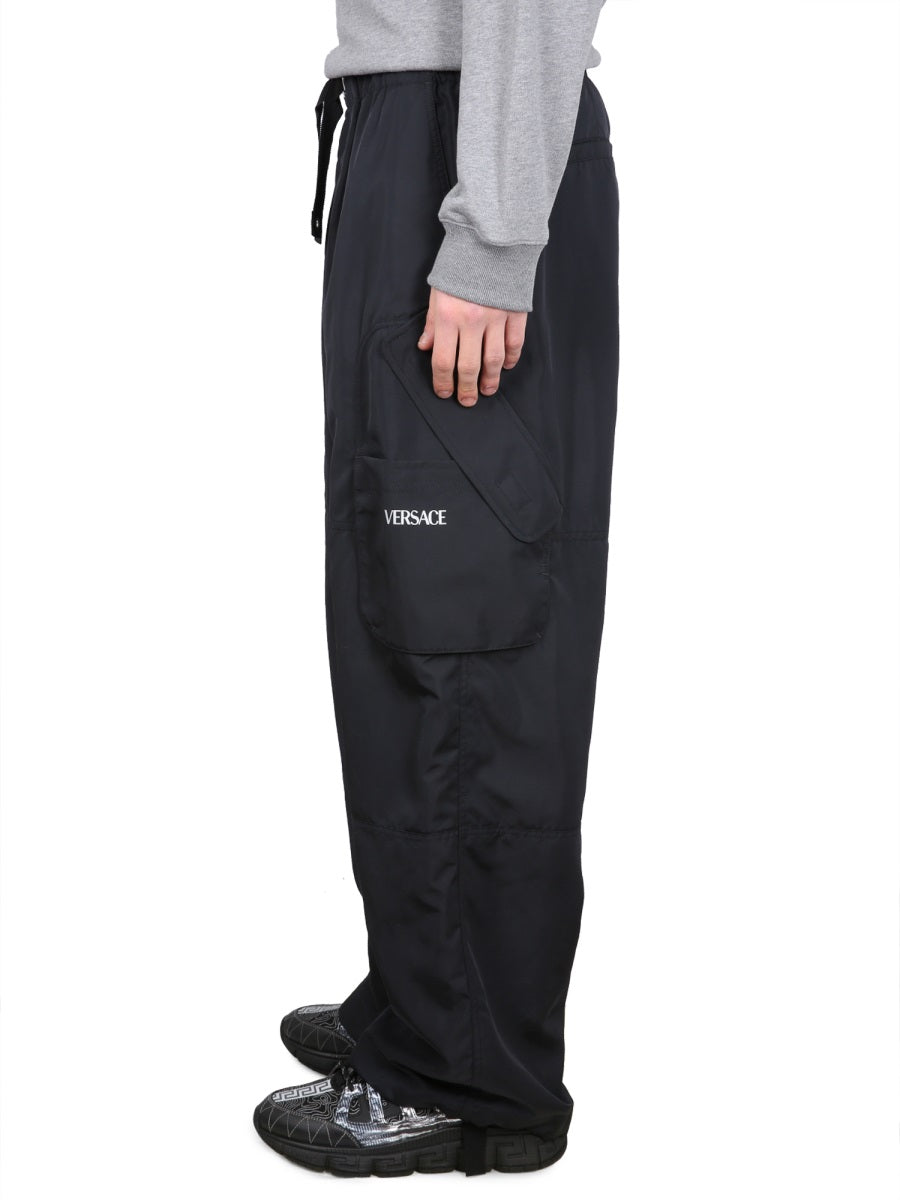 VERSACE Men's Cargo Pants with Elastic Waistband - SS23