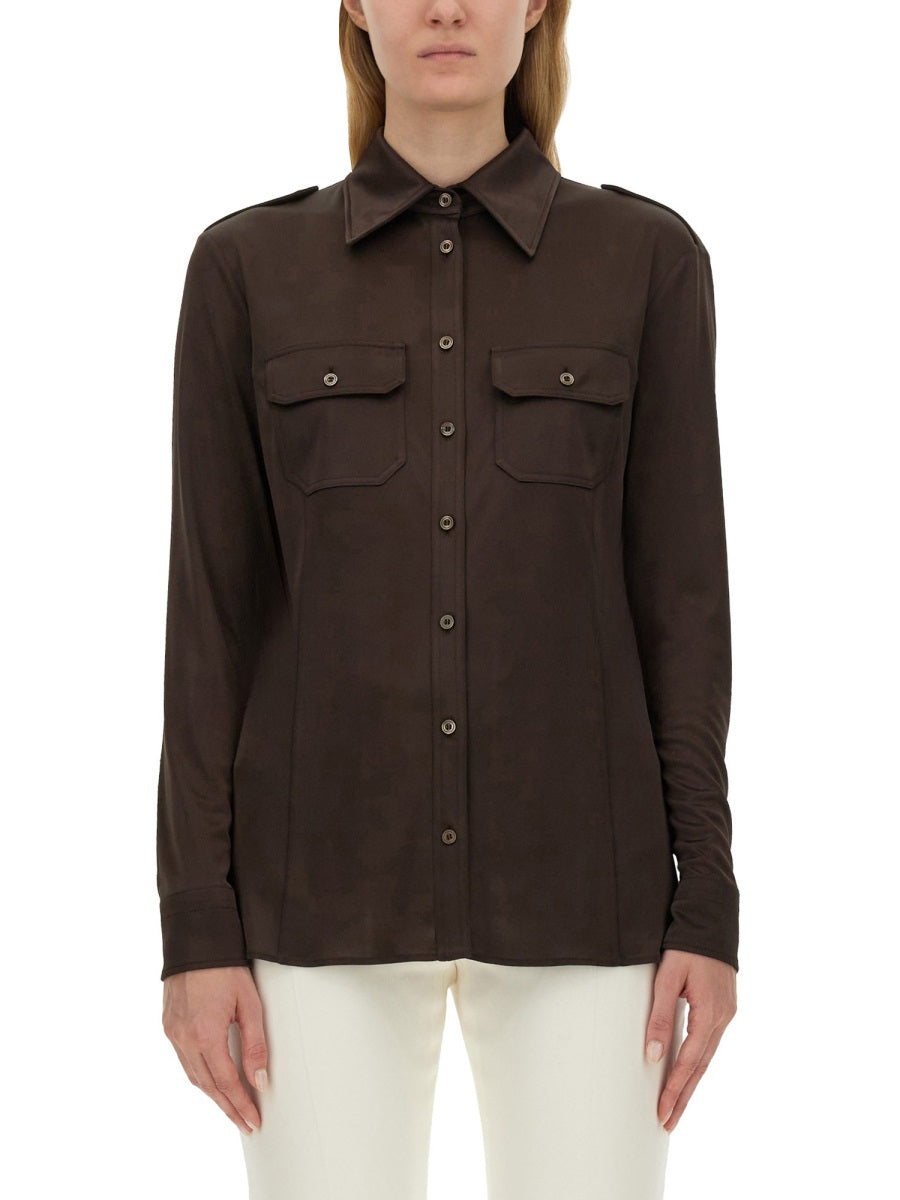 TOM FORD Chic Button-Up T-Shirt - Size 40 IT