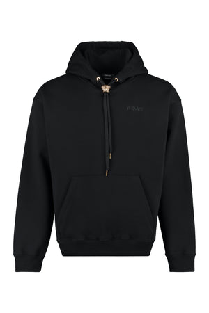 VERSACE Men's Cotton Hoodie with Ribbed Cuffs - Mitchel Fit