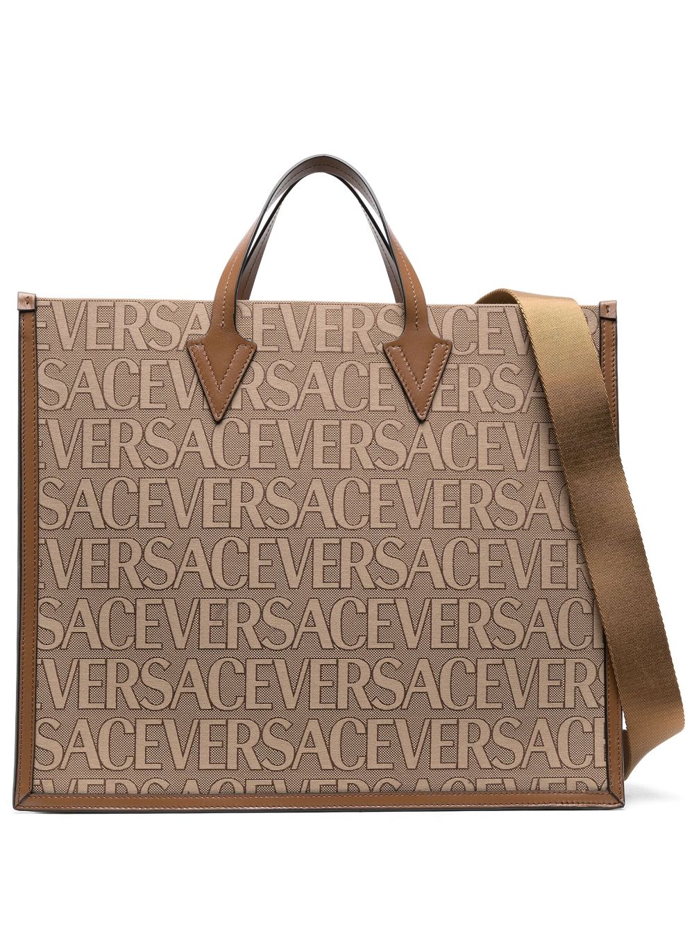 VERSACE Allover Logo Mini Shopper Handbag