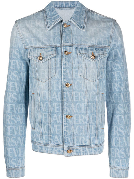 VERSACE Men's Regular Fit Denim Blouson Jacket - Size 48